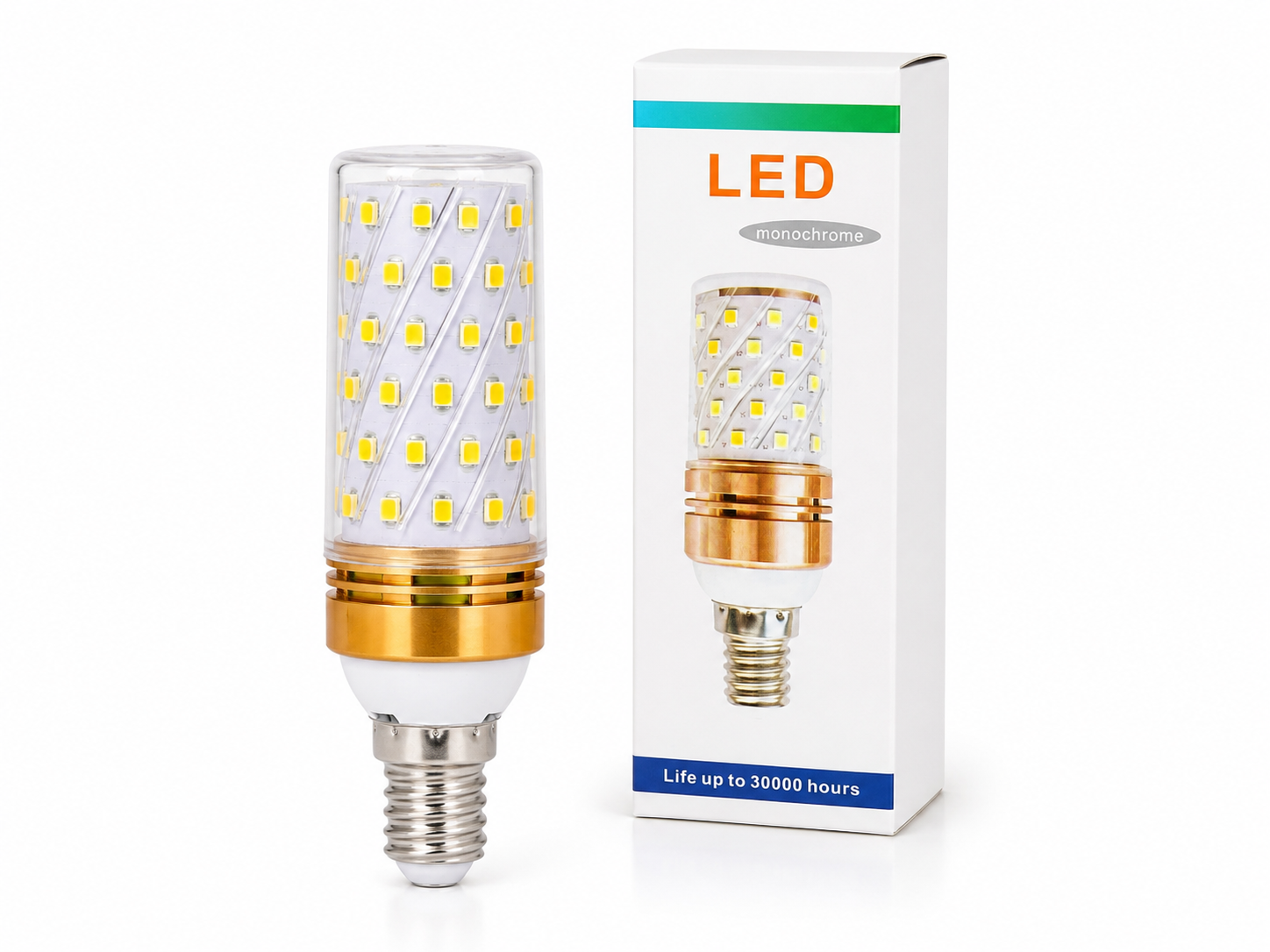 لامپ بلالی LED SMD 10 وات سرپیچ E14 ترانس‌دار پایه فلزی | 85 چیپ SMD | نوردهی پرقدرت و کم‌مصرف