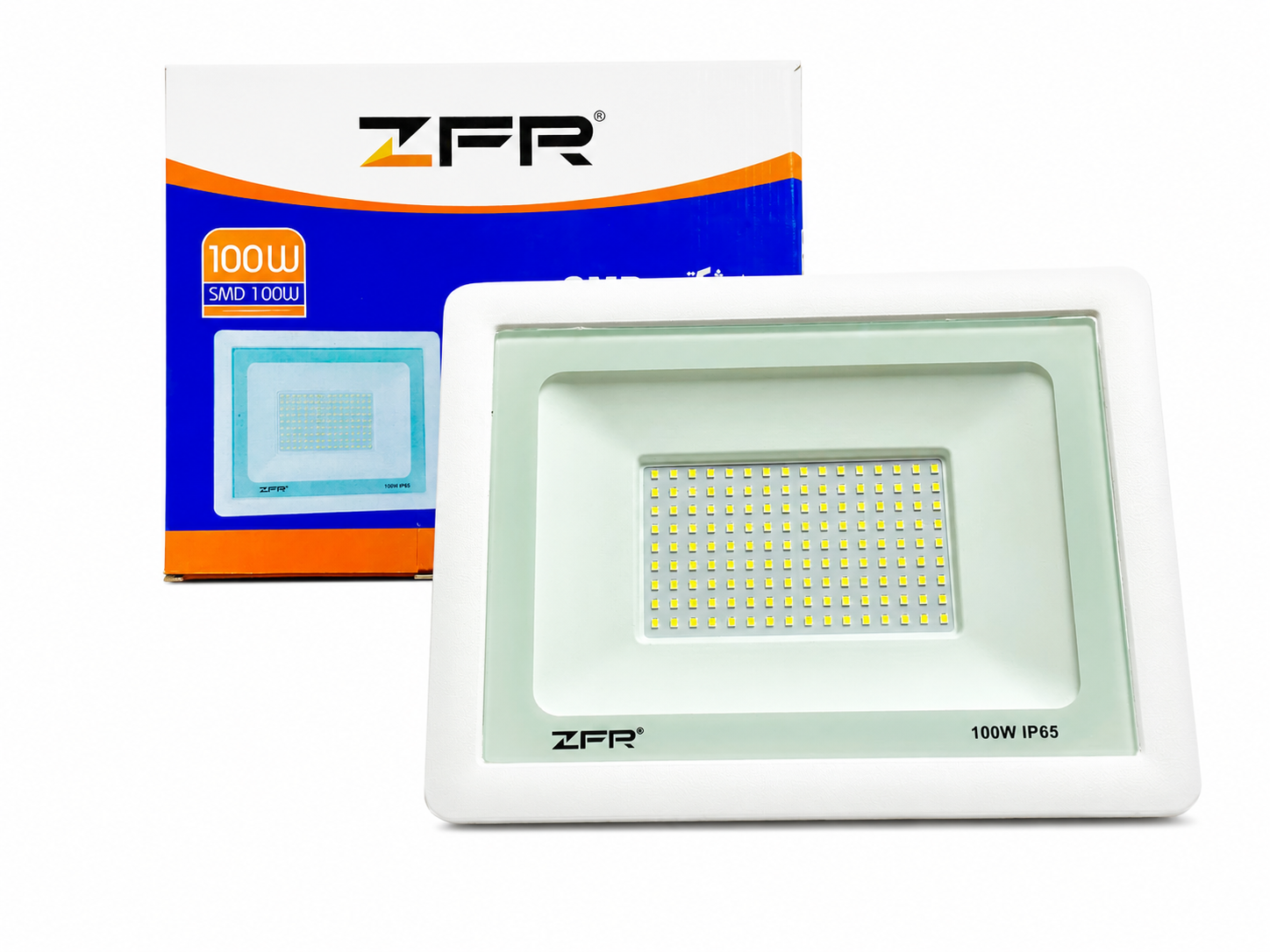 پروژکتور LED 100 وات ZFR مدل SMD | بدنه آلومینیومی | استاندارد IP65 | پایه نصب متحرک | 1 سال ضمانت