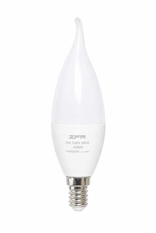 لامپ LED اشکی ۸ وات ZFR مدل SMD با سرپیچ E27 | نور یکنواخت | ۱۲ ماه ضمانت