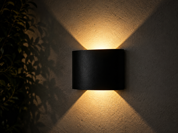 چراغ دیواری روکار دو طرفه LED قطاری ۲ وات بدنه مشکی WR LIGHT